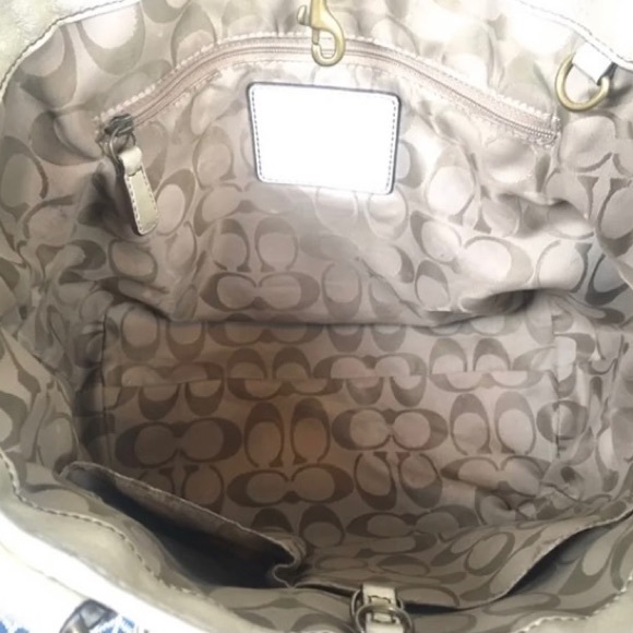Coach Legacy Straw and Gold Metallic Leather Tote - Picture 8 of 9
